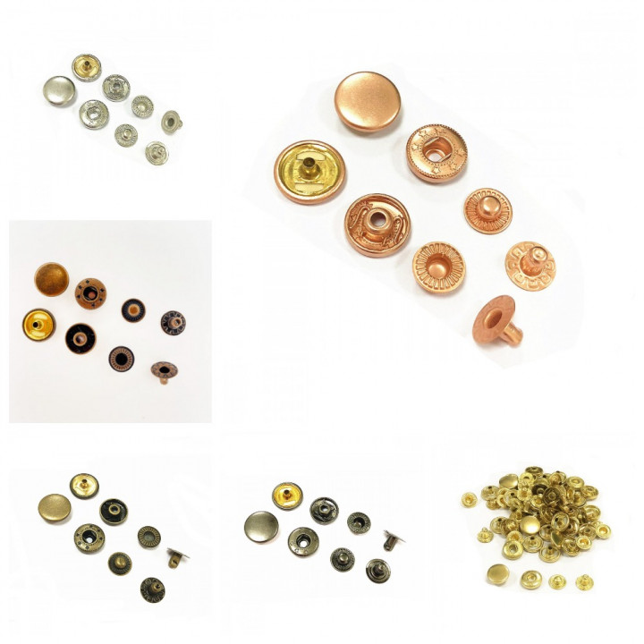 Кнопки пробивные 15 мм №831 латунь с покрытием