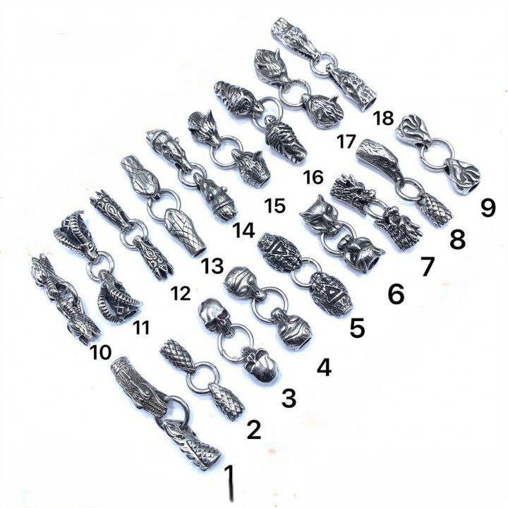 Концевик 8 мм с кольцом Животные Сталь 