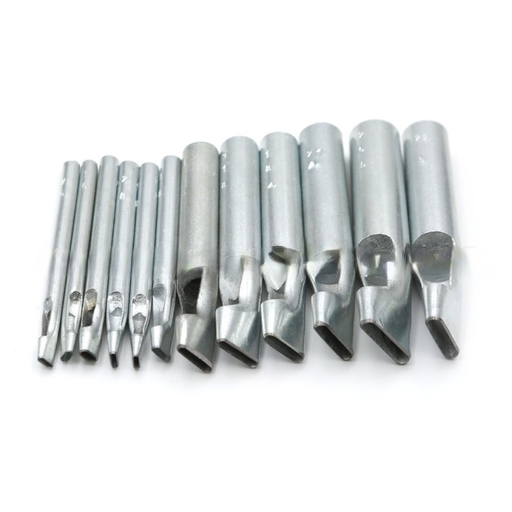 Пробойники для кожи овальные (щелевые) 6-26 мм, набор 12 шт 