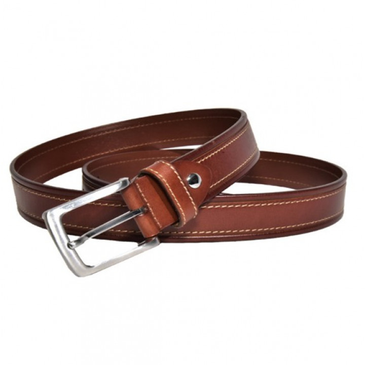 Ремень кожаный 35 мм толщ. 4 мм Красно-коричневый