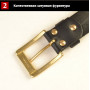 Ремень кожаный 38 мм толщ. 4 мм пряжка латунная Черный