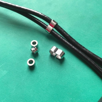 Бусина 5 мм на два шнура Сталь B54